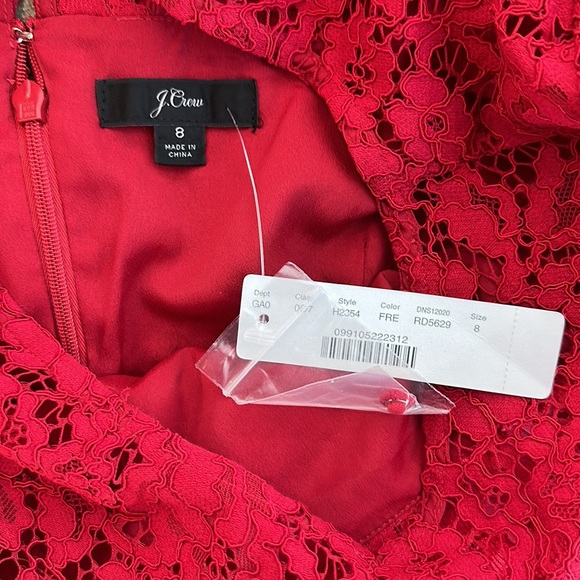 NWT J. Crew Red Lace Tiered Ruffle top 8 - Picture 2 of 2